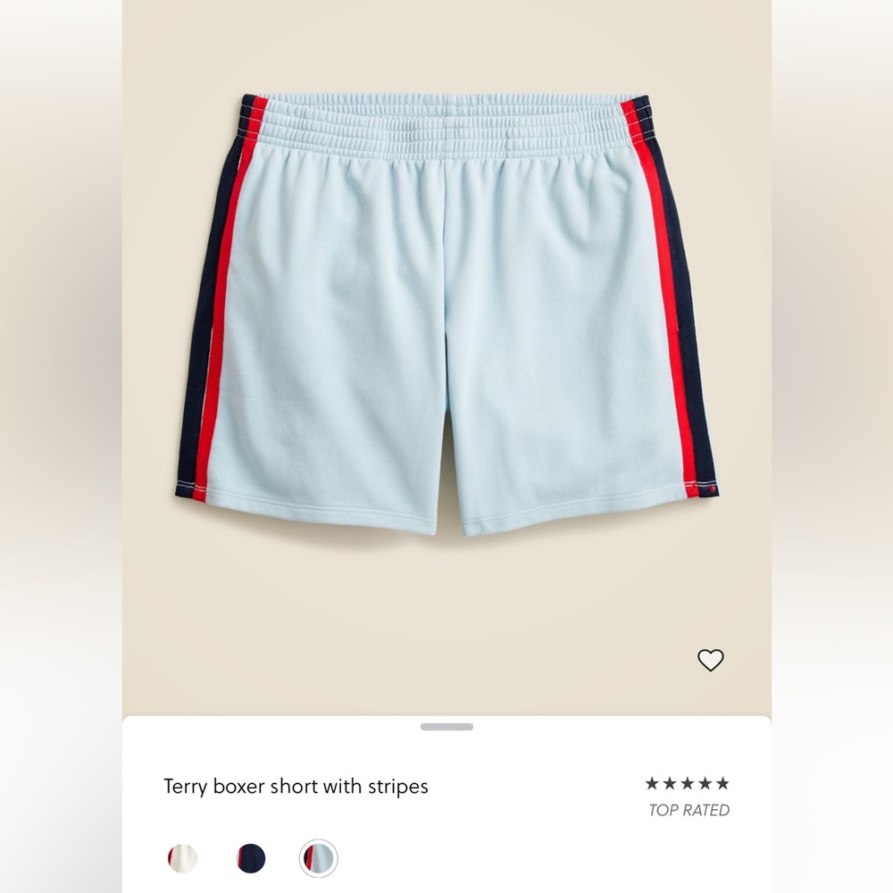 NWT J. Crew Women's Athletic Shorts with Red and Blue Stripes size Small